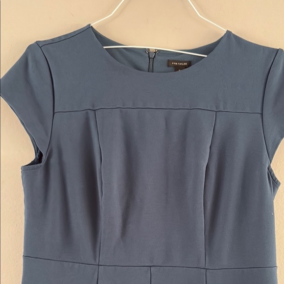 Ann Taylor Blue Ponte Flare Midi Dress - Picture 5 of 10